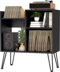Vinyl <strong>Record</strong> Player Stand - Turntable Table with Storage for 280 Albums, <strong>Record</strong> Holder Display Shelf, Media Stereo Audio <strong>Cabinet</strong> - Product Image 1