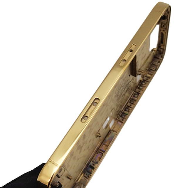 For iphone 16 Pro Max Luxury Vacuum Gold Plated Middle Bezel Frame for iphone Models