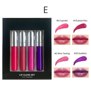 Ensemble de gloss à lèvres minéral teinté naturel végétalien à marque privée, effet magique longue durée, brillant, 4 pièces/ensemble, soin hydratant pour les lèvres - Product Image 5