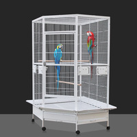 Cage à oiseaux extra-large en fer forgé pour perroquets, volière métallique de luxe pour ara, perroquet gris, cacatoua, cage spacieuse et durable