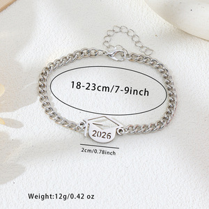 Bracelets de Charme Unisexe en Acier Inoxydable à Maillons, Bijoux Tendance pour Garçons et Filles – Cadeaux de Remise de Diplôme 2026 - Product Image 4