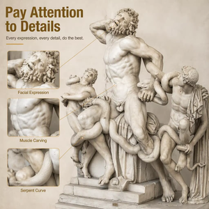 YOUFINE - Escultura de Mármol Tallada a Mano de Tamaño Real de <span class=keywords><strong>Laocoon</strong></span> y sus Hijos, a la Lucha con Serpientes, Personalizada de Fábrica - Product Image 2