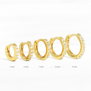 ต่างหูห่วงทรงกลมประดับเพชรซิร์คอนขนาด 8 มม. รุ่น RTS Hot Trendy สำหรับผู้หญิง - Product Image 1