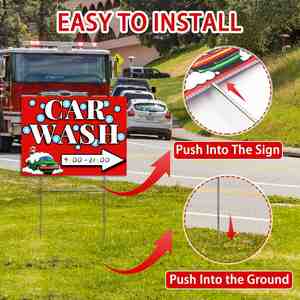 <b>Custom</b> Print Waterproof UV Resistant Yard Signs for Outdoor Lawn Car Wash Auto Detailing Business Advertising - Product Image 3