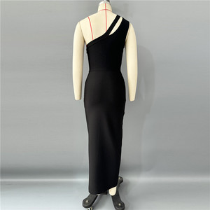 New Fashion Women Sexy Long <b>Sleeved</b> Slit Dress Lady Elegant Pencil Casual Party Long Dress - Product Image 3