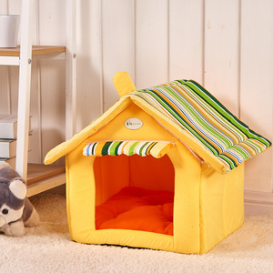 Abnehmbare und wasch bare Baumwoll-Haustier hütte im modernen Stil Katzen-und Hundehütte mit festem Muster bett und Käfig-Haustier bedarf - Product Image 2