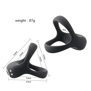 App Control <b>Vibrating</b> Cock Ring Black Silicone Male Stimulation Device Adult Sex Toy - Product Image 3