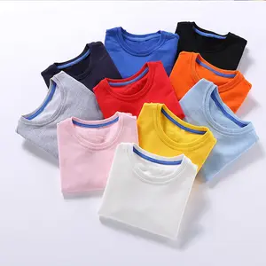 100% Katun Pakaian Anak Laki-laki Perempuan Sweatshirt Pullover Atasan Musim Gugur Musim Semi Sweatshirt Tanpa Tudung