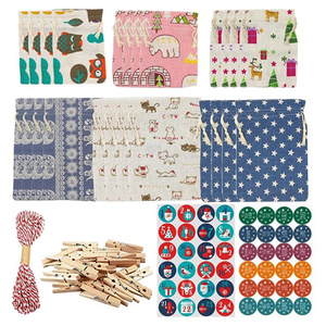 Bolsa de calendario de Adviento de tela de verano personalizable diseño impreso UV para caja de alegría de Navidad embalada - Product Image 3