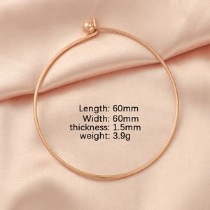 60*1.5mm Rose Or Argent Mince En Acier Inoxydable <span class=keywords><strong>Fil</strong></span> <span class=keywords><strong>Bracelet</strong></span> <span class=keywords><strong>Bracelet</strong></span> avec Boule À Vis DIY Bijoux - Product Image 6