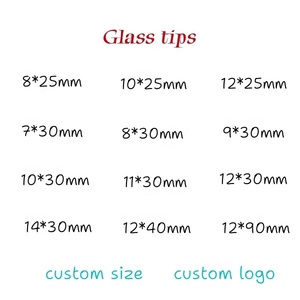 Embouts en verre personnalisables avec logo 6mm 7mm 8mm 9mm 10mm 11mm 12mm King Size Accessoires pour fumeurs Filtres en verre pour papier à rouler - Product Image 2