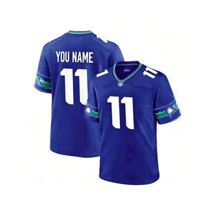 En Kaliteli Erkek Seattle Forması Özel Amerikan Futbolu Tişörtleri İşlemeli Logolu Spor Giyim Retro - Product Image 3