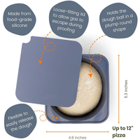 Nouvel ensemble personnalisé de 6 récipients en silicone pour la levée de la pâte à pizza avec couvercles, accessoires pour la préparation de la pizza