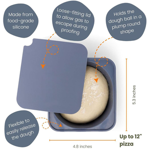 Juego de 6 Recipientes de Silicona para Fermentar Masa de Pizza con Tapas, Accesorios para Hacer Pizza, NUEVO 2025 - Product Image 4