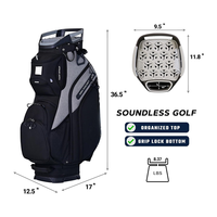 Sac de Golf pour Chariot Imperméable en Nylon, Organisateur Supérieur à 14 Compartiments, Multi-Poches avec Poche Isotherme et Capuche de Pluie pour Hommes