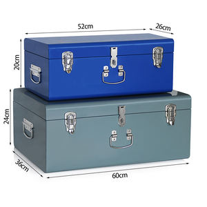 ヴィンテージ風スチール製収納トランクボックス（2個セット） - Product Image 3