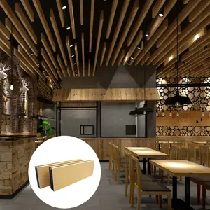 Diseño Moderno de Techo Acústico de Aluminio Impermeable, Revestimiento Metálico Suspendido de 100x30 mm <span class=keywords><strong>para</strong></span> Decoración de Oficinas - Product Image 1
