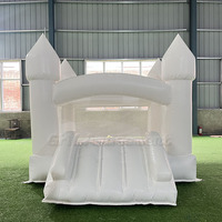 Château gonflable commercial blanc 8x8 pour intérieur et extérieur, mini château gonflable pour enfants, idéal pour les jeux doux