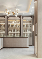 Présentoir à bijoux de luxe Vitrine murale pour bijoux Comptoir en verre Bijouterie personnalisée Design 3D