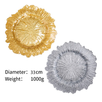 Assiette en verre cristal sans plomb de 13 pouces en forme de flocon de neige pour mariage et fête, vente en gros, OEM ODM