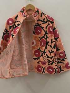 Chaqueta corta de algodón bordada estilo bohemio Peach TNT Suzani, abrigo de primavera, regalo para ella - Product Image 2
