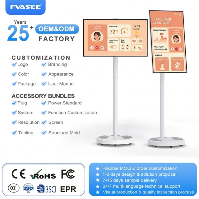 New Portable 32 Inch LED White Touch Screen Smart TV with Rechargeable Stand FHD 1080p NTSC 60Hz