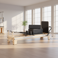 Reformer Pilates Full Track Core Bed en Bois d'Érable, Durable, Portable et Réglable, pour Renforcement Corporel et Santé, Utilisation à Domicile, en Studio ou en Salle de Sport, MJD 3 Year
