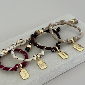 <span class=keywords><strong>2026</strong></span> yeni sıcak elmas harfleri altın kaplama kolye aksesuarları DIY boncuk zincir örgülü halat için paslanmaz çelik Charm bilezik - Product Image 3