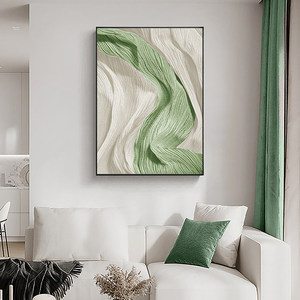 Moderne Wandkunst Malerei Geometrisches Abstraktes Dekoratives Gemälde für Wohnzimmer Sofa Hintergrundwand Minimalistischer Moderner Stil Grün - Product Image 3