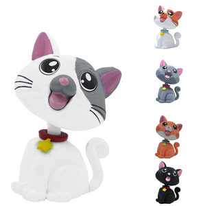 ตุ๊กตาแมวสีขาวเทาติดตั้งบนคอนโซลรถยนต์ ของตกแต่งรถยนต์น่ารัก ของเล่นเรซิ่นสำหรับตกแต่งบ้าน สำนักงาน ของขวัญ - Product Image 4