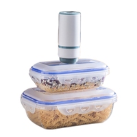 Boîtes à Bento à déjeuner réutilisables, boîtes à Bento de cuisine réfrigérateur en plastique vide hermétiques conteneurs de stockage des aliments avec couvercle de verrouillage et pompe