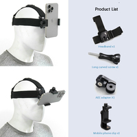 Support de téléphone portable rotatif à 360 degrés à fixation sur tête pour prise de vue en vue à la troisième personne
