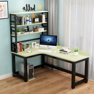 Wooden office home laptop desks kids children study table computer desk with storage shelf