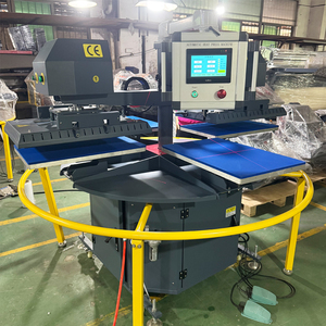 Máquina de Prensa de Calor Rotativa Neumática de 4 <span class=keywords><strong>Estaciones</strong></span> y Dos Cabezales de Calentamiento, Nuevo Estilo, Precio de Fábrica, para Camisetas, Ropa Deportiva y Telas - Product Image 3