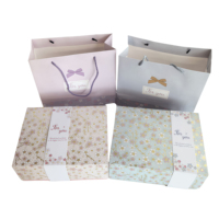 Coffrets cadeaux exquis personnalisés imprimés ciel et terre boîtes de couverture emballage réutilisable fleur motif boîte avec feuille d'or estampage