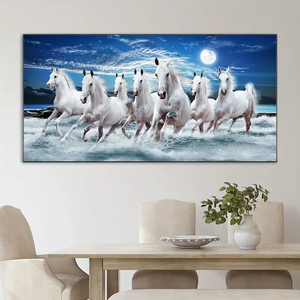 Modern büyük 8 koşu atlar hayvan tuval posterler baskı duvar sanat resmi oturma odası yatak dekorasyon baskılar için boyama - Product Image 6