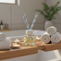 Bouteille diffuseur à roseaux en verre sérigraphiée, personnalisable, pour aromathérapie essentielle, 5oz 200ml 100ml