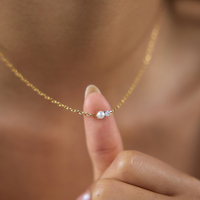 Collier pendentif classique en perles et zirconias J&D Jewelry pour femmes, en acier inoxydable plaqué or 18 carats, chaîne O, bijoux imperméables, cadeau