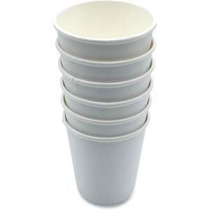 Gobelets en papier kraft Boardwalk 8 oz à double paroi avec logo personnalisé, revêtement PE, jetables pour café chaud, 500/carton - Product Image 1