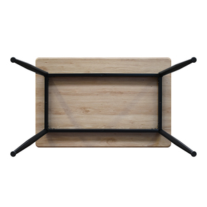 Eleonora Fixed <b>Dining</b> <b>Table</b> Rustic Oak Melamine Top Metal Base Internal Use - Product Image 6