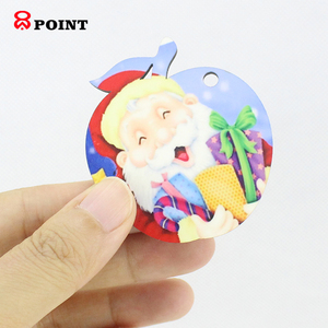 Porte-clés vierge de sublimation en forme de pomme bricolage impression cadeau MDF pendentif porte-clés vierge avec porte-clés - Product Image 4
