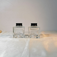 Vente en gros de 50ml Encrier en verre carré transparent vide Stylo plume Bouteille d'encre en verre avec bouchon