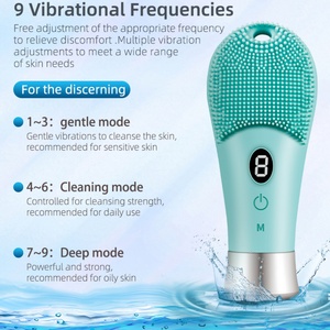 New Mini Silicone Deep Cleansing Sonic Facial Cleansing <b>Brush</b> Silacone Facial Skin <b>Brush</b> With Heat Home Use - Product Image 2