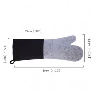 Gant de four en silicone et coton résistant à la chaleur, extra long, pour la pâtisserie, la cuisson, la cuisine, outil de cuisine, gants en silicone - Product Image 6