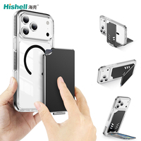 Porte-cartes magnétique universel en métal Hishell, portefeuille détachable, support pliable à 180°, blocage RFID, anti-corrosion, téléphone portable