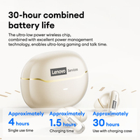 Écouteurs sans fil Lenovo LES110 TWS BT6.0 intra-auriculaires avec réduction de bruit ENC, haute qualité HiFi, longue durée de vie de la batterie