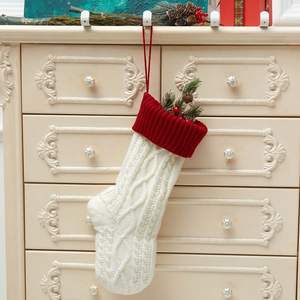 Kleur-Blok Gebreide Rode Witte Kerstboom Ornamenten Home Decor Kerstbenodigdheden Cadeau Tas Decoraties - Product Image 3
