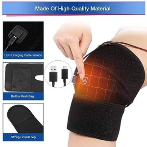 Ginocchiera Riscaldata Regolabile a 3 Temperature in Cotone Flessibile per Anziani, Sollievo dal Dolore al Ginocchio e dall'Artrite - Product Image 3