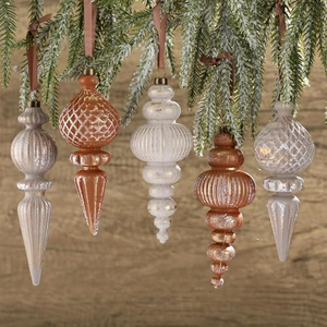 Ornements de Noël neutres texturés, décorations suspendues pour sapin de Noël, finitions décoratives incassables pour Noël, style rustique et campagnard - Product Image 2
