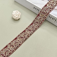 Dentelle brodée de 3 cm de style national avec bordure en maille, accessoires vestimentaires, broderie à fil doré, matériau pour chaussures à motif code-barres, pour bagages et articles résistants à l'eau